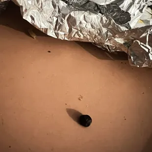 Black rock/pebble in my burrito.