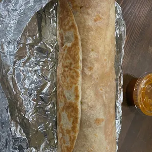 Regular burrito and no need for utensils !!