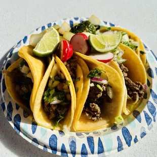 a plate of tacos