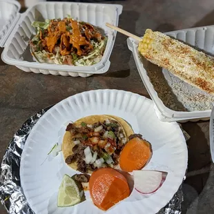 a variety of food items