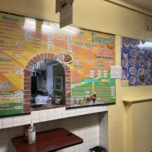 menus on the wall