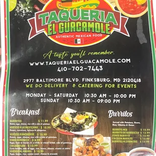 menu