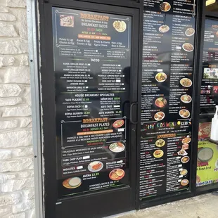 Menu and storefront