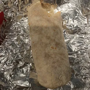 Breakfast burrito ham eggs and salsa