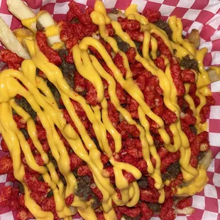 Cheesy Hot Cheeto Fries