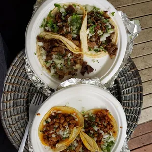 Street tacos: carne asada and pastor