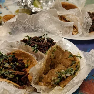 Tacos (asada, pastor, chicharron)