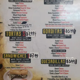 Updated Menu Prices as of January 2022