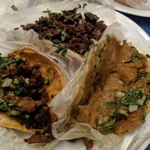 Tacos (pastor, asada, chicharron)