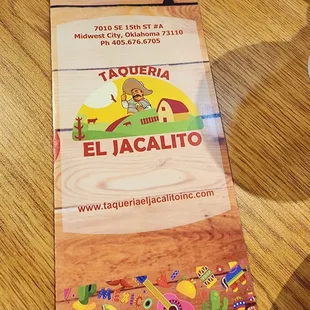 a mexican menu