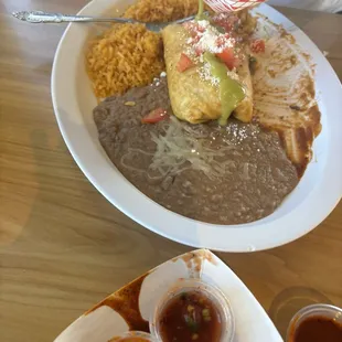 Chimichanga and enchiladas