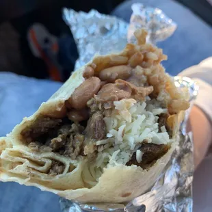 Asada Burrito. (Cheese was cold, not melted, whole beans. I perfer smashed. Not very good!)