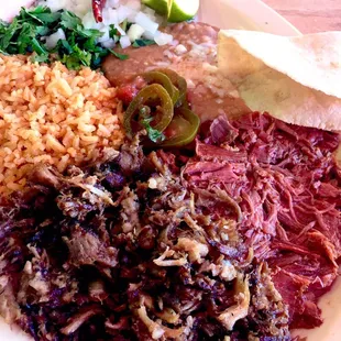 Carnitas and Barbacoa Platter
