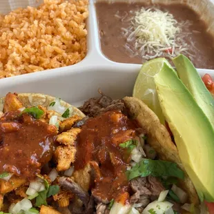 a plate of mexican food