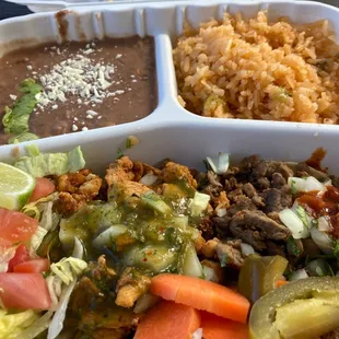 a plate of mexican food