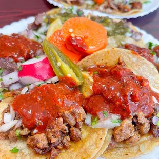 Carnitas and Al Pastor Tacos (IG @boba._.addict)