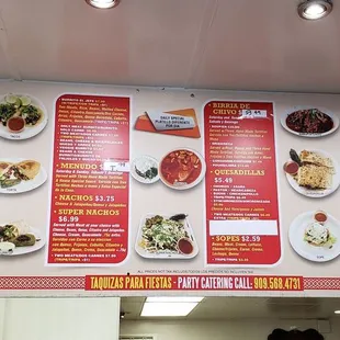 Menu as of May 14, 2019.