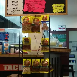 Daily menu extras/specials of the day