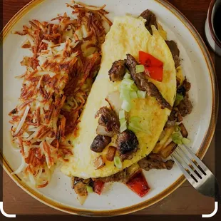 Steak omelette