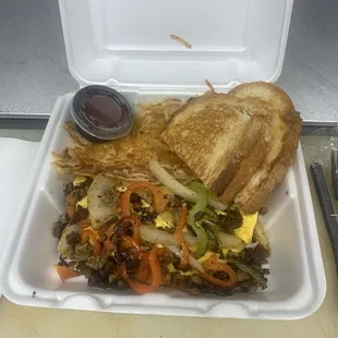 Steak omelette