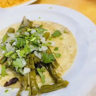 green beans and onions