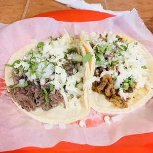 Pastor and Barbacoa Tacos