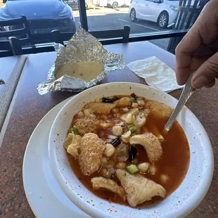 Large order of menudo with everything in it