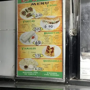 a menu for a mexican restaurant