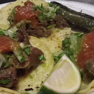 Lengua taco, dos cabeza(cheek) taco (heavenly)