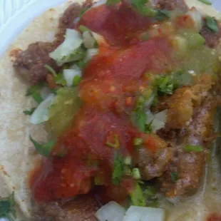 Beef tripe, tripita taco