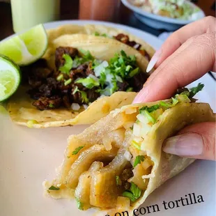 a hand holding a taco