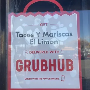 Delivers with Grubhub.com
