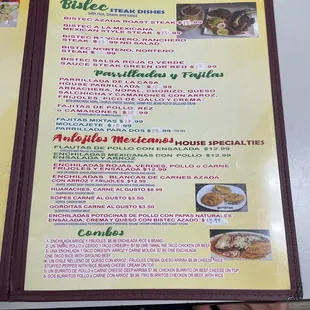 the menu