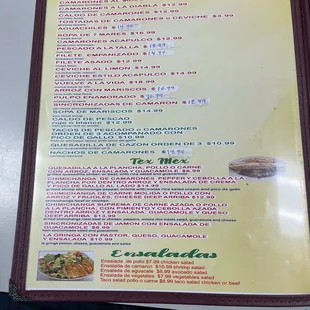 the menu