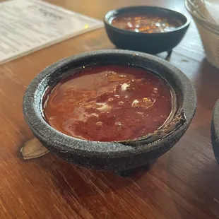two bowls of chili