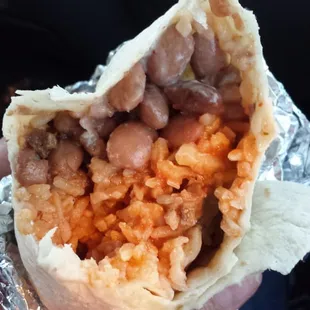 My rip off Super Carne Asada burrito, w just tidbits of asada  Not cool  an a big bummer when ur grabbing food on the go!