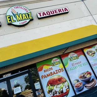 Outside the restaurant