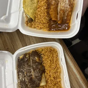 Enchilada   Poblanas and #1 combination