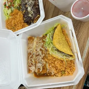 Jamaica - Large Enchilada   Poblanas Combo 1