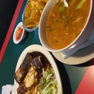 My usual 1. Sopa de Pollo &amp; Enchiladas Poblanos