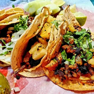The ONLY Al Pastor tacos you'll ever need to concern yourself with eating. Absolutely fantastic and exploding with flavor!
