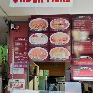 Menu (taken on 3/16/2022)