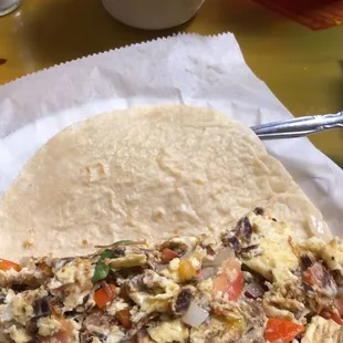 Machacado con huevo ala Mexicana