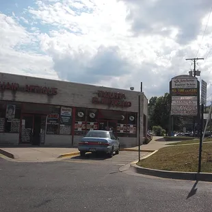 Storefront at end of strip mall