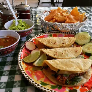 tortillas and guacamole
