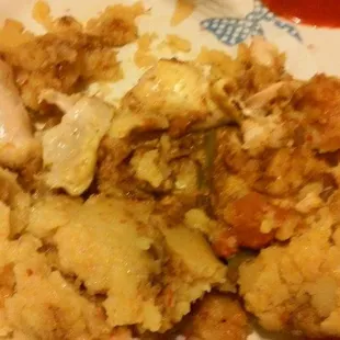 chicken tamale (to go) from banana leaf. found a whole bone in the tamale. masa wasn't fully formed. read my review.