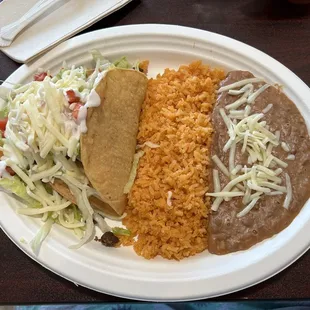 2 Crunchy Carne Asada Taco Plate