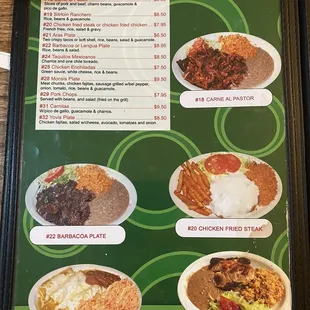 the menu