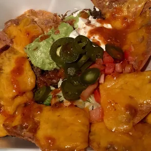 beef fajita nachos. don't let the photo fool you there was more than enough of beef fajita to go around!