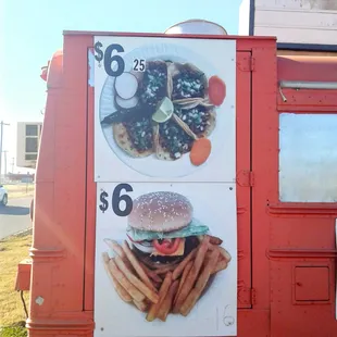 a taqueria truck with a menu on it